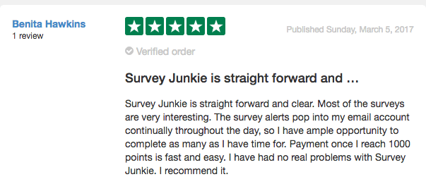 Survey Junkie Review From Trust Pilot #2