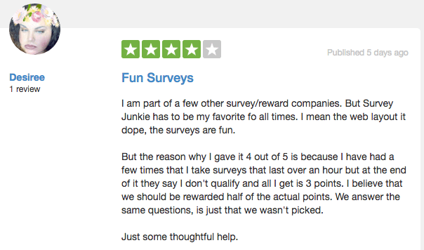 Survey Junkie Review From Trust Pilot #3