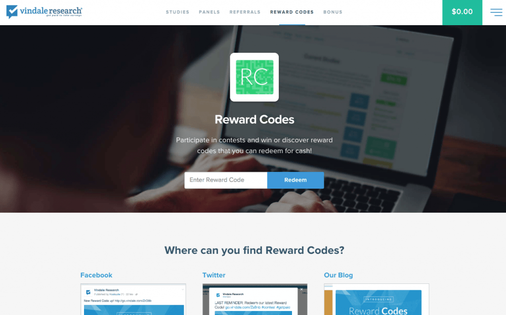 Vindale Research review - Reward codes