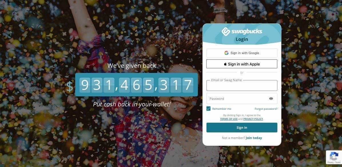 Swagbucks homepage