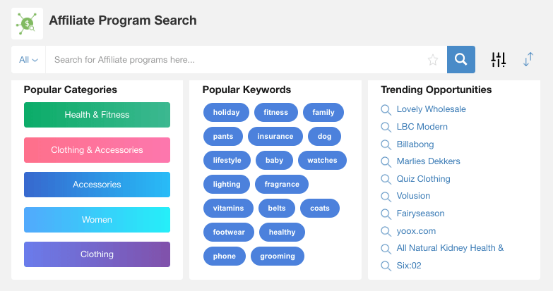 Affiliate Program Search