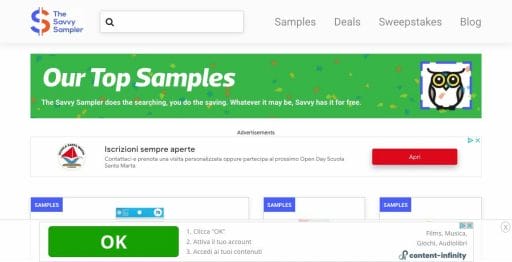 The Savvy Sampler – Main Site Homepage