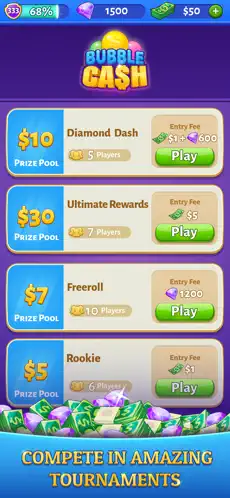 Bubble Cash tournaments