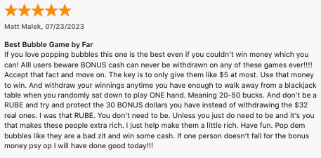 Positive review on App Store